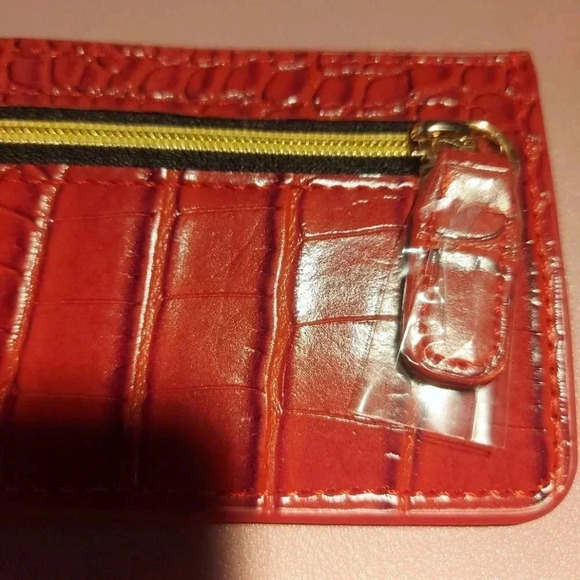B-Low The Belt | Chic Red Vegan Textured Leather Croc Slim Card Case - Picture 9 of 13